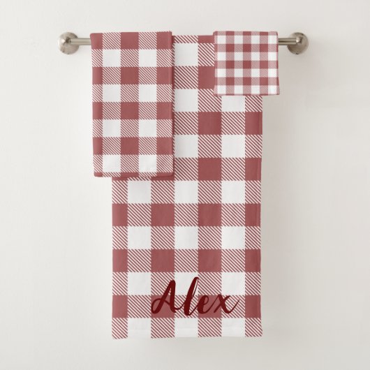 Moderne klassieke schotse monogram cadeau tartan p bad handdoek (Insitu)