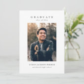 Moderne Klassieke Simple Two Photo Afstuderen Aankondiging (Staand voorkant)