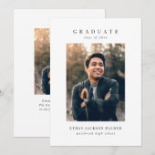 Moderne Klassieke Simple Two Photo Afstuderen Aankondiging (Voorkant / Achterkant)