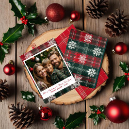 Moderne  klassieke sneeuwvlokken foto feestdagenkaart