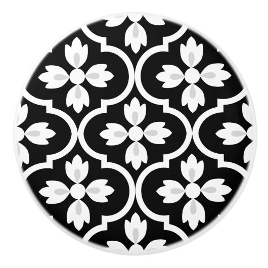 Moderne, klassieke Spaanse Middellandse Zee zwart, Keramische Knop (Voorkant)