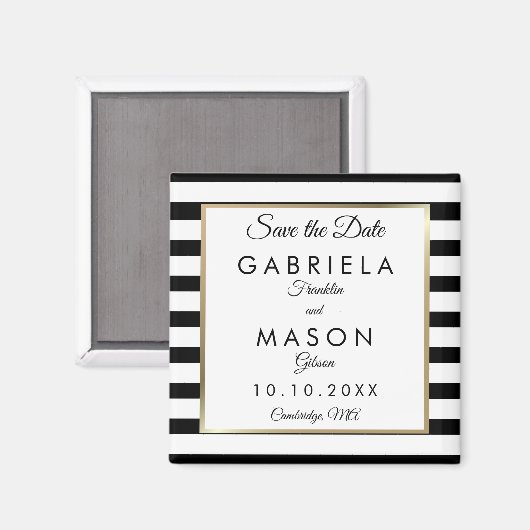 Moderne klassieke streep slaat de datum op magneet (Voorkant / Achterkant)