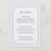 Moderne Klassieke Strepen Stofblauw Trouwdetails