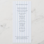 Moderne Klassieke Strepen Stofblauw Vintage Bruilo Programmakaart (Achterkant)