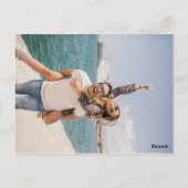 Moderne klassieke Stripe Weddenschap Foto slaat de Briefkaart (Achterkant)