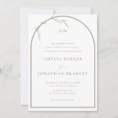 Moderne klassieke taupe | formele bruiloft kaart (Voorkant)