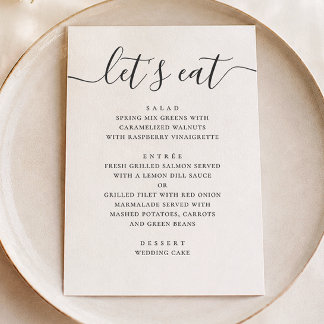 Moderne Klassieke Trouw | Calligrafie Laat Ons Ete Menu