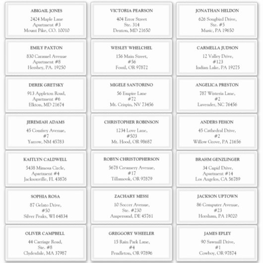 Moderne klassieke trouw gastadreslabels sticker (Voorkant)