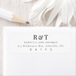 Moderne Klassieke Trouw Monogram Retouradres  Etiket