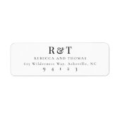 Moderne Klassieke Trouw Monogram Retouradres Etiket (Voorkant)