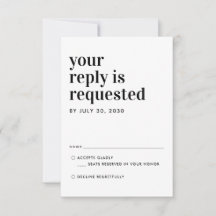 Moderne klassieke typografie Reactie Bruiloft RSVP