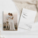 Moderne klassieke uitnodiging voor het bruiloft<br><div class="desc">Deze moderne klassieke uitnodiging voor fotobruiloft is perfect voor je elegante moderne bruiloft. Dit ontwerp is voorzien van een zwarte eenvoudige kalligrafie die op een neutrale heldere witte achtergrond is geplaatst en die past bij uw klassieke bruiloft of een minimalistische boho bruiloft in de lente, de zomer, de herfst of...</div>