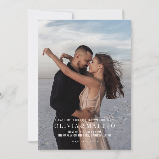 Moderne klassieke uitnodiging voor het bruiloft (Voorkant)