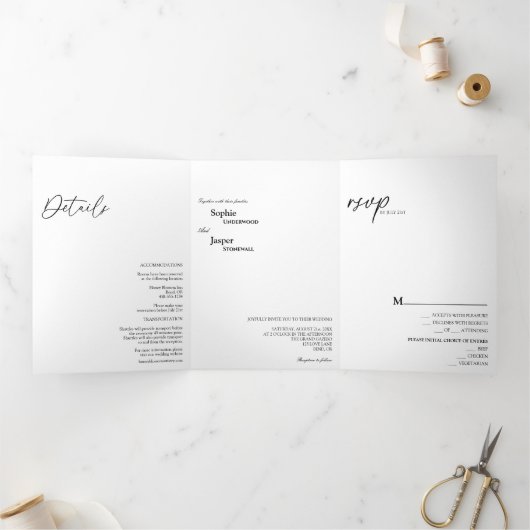 Moderne klassieke uitnodiging voor weduwschap met  (Binnen)