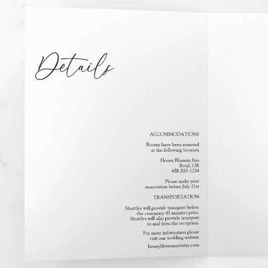 Moderne klassieke uitnodiging voor weduwschap met  (Binnenzijde eerst)