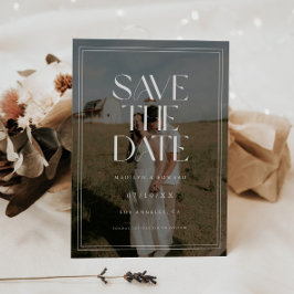 Moderne Klassieke Vetgedrukte Typografie Trouwfoto Save The Date