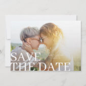 Moderne Klassieke Volledige Grote 2 Foto Huwelijk Save The Date (Voorkant)