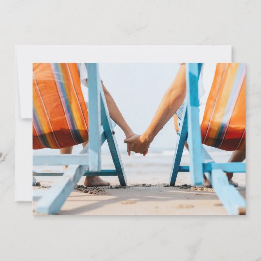 Moderne Klassieke Volledige Grote 2 Foto Huwelijk Save The Date (Achterkant)