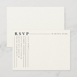 Moderne Klassieke White Minimalist RSVP Wedding Ka Notitiekaartje