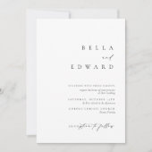 Moderne klassieke zwart wit typografie bruiloft kaart (Voorkant)