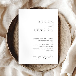 Moderne klassieke zwart wit typografie bruiloft kaart