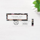 Moderne, klassieke zwarte abstracte bloemenhandel mini visitekaartjes (Bureau)