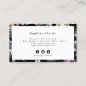 Moderne, klassieke zwarte abstracte bloemkool visitekaartje (Achterkant)