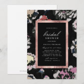 Moderne klassieke zwarte abstracte florale Vrijgez Kaart (Voorkant / Achterkant)