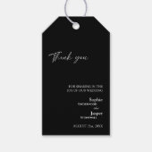 Moderne klassieke zwarte bruiloft Dank je cadeau L Cadeaulabel (Voorkant)