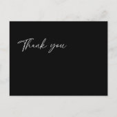 Moderne klassieke zwarte bruiloft Dank u Briefkaar Briefkaart (Voorkant)