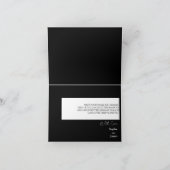Moderne klassieke zwarte bruiloft gevolgd Hartelij Bedankkaart (Binnen)