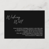 Moderne klassieke zwarte bruiloft goed informatiekaartje (Voorkant)