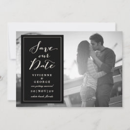 Moderne klassieke zwarte doos Bord Opslaan datum Kaart