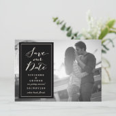 Moderne klassieke zwarte doos Bord Opslaan datum Kaart (Staand voorkant)