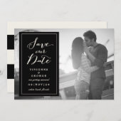 Moderne klassieke zwarte doos Bord Opslaan datum Kaart (Voorkant / Achterkant)