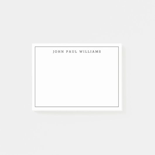 Moderne klassieke zwarte dunne lijn post-it® notes (Voorkant)