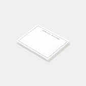 Moderne klassieke zwarte dunne lijn post-it® notes (Schuin)