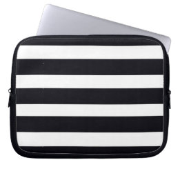 Moderne klassieke zwarte en witte stripper laptop sleeve