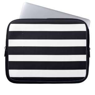 Moderne klassieke zwarte en witte stripper laptop sleeve