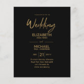 Moderne Klassieke Zwarte Gouden Budget Trouw Uitno (Voorkant)