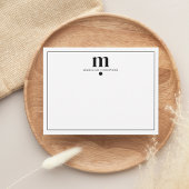 Moderne klassieke zwarte monogram Typografie Notitiekaartje