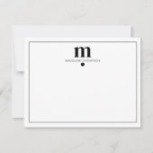 Moderne klassieke zwarte monogram Typografie Notitiekaartje (Voorkant)