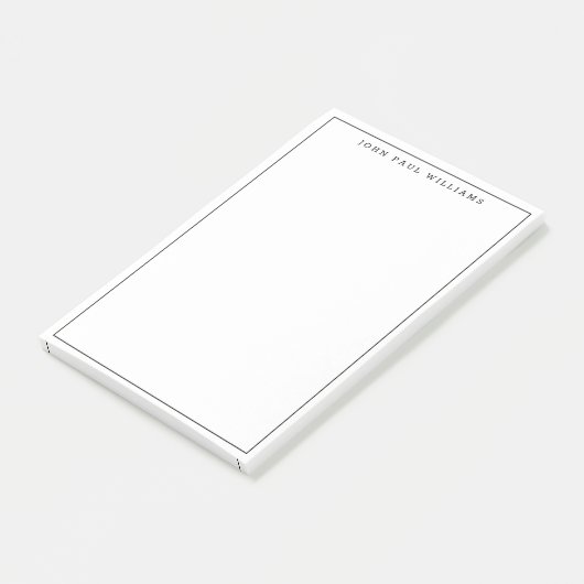 Moderne klassieke zwarte professionele dunne lijn post-it® notes (Schuin)