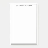 Moderne klassieke zwarte professionele dunne lijn post-it® notes (Voorkant)