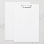 Moderne klassieke zwarte schrijfkunst briefpapier (Voorkant / Achterkant)