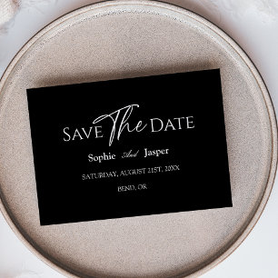 Moderne Klassieke Zwarte Trouwkaart Save The Date