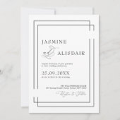 Moderne Klassieke Zwarte & Witte Bruiloft Kaart (Voorkant)