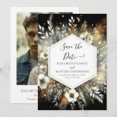 Moderne Klassieker Betoverde Bos Bruiloft Save The Date (Voorkant / Achterkant)