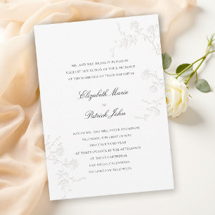 Moderne Klassieker Delicate Wild Roses Witte Bruil Kaart