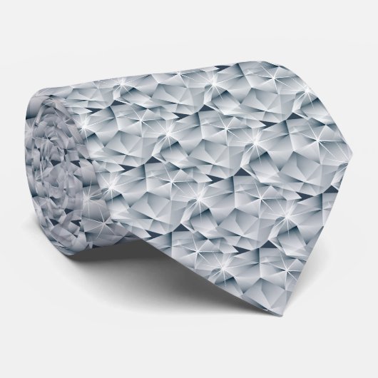 Moderne Klassieker – Midnight Blue Diamant Textuur Stropdas (Opgerold)